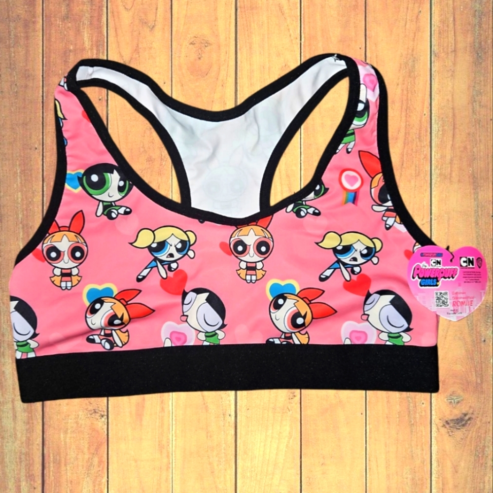 Powerpuff GirlsCartoon Print Sports Bra